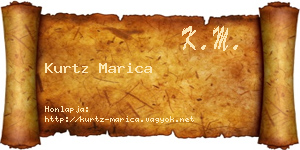 Kurtz Marica névjegykártya